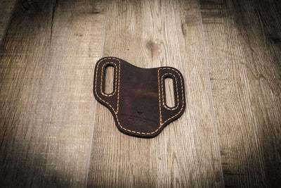 Custom Leather Knife Sheath - Walnut Brown