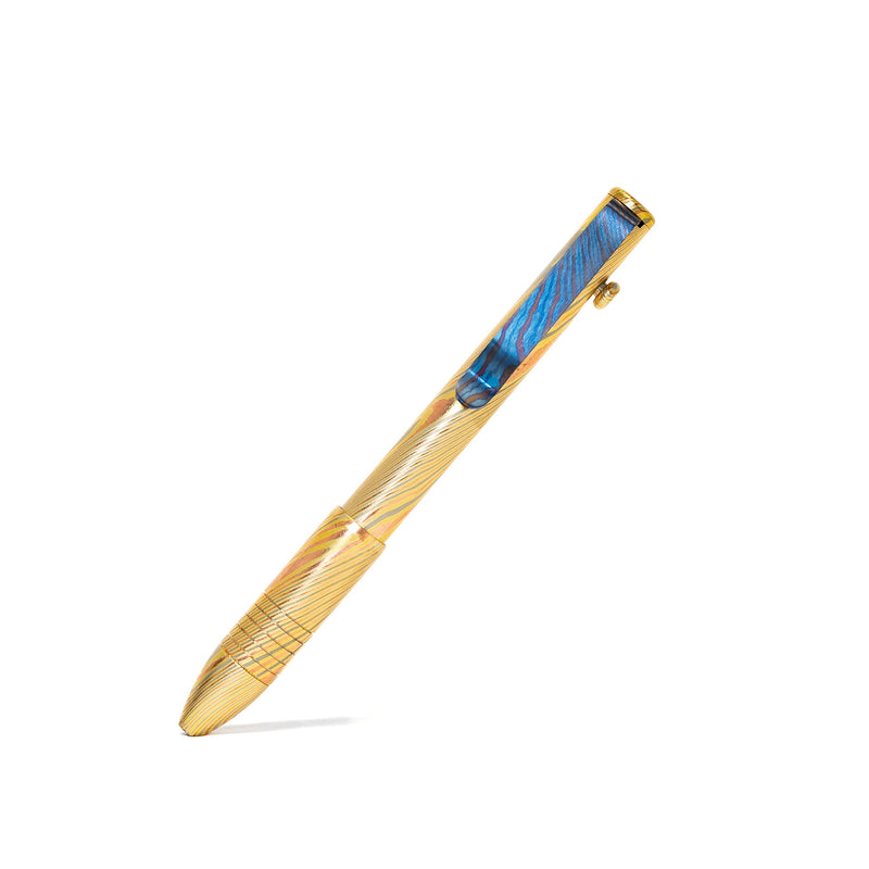 Bolt Action Pen - Full Brass Damascus