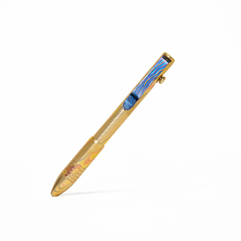 Bolt Action Pen - Full Brass Damascus