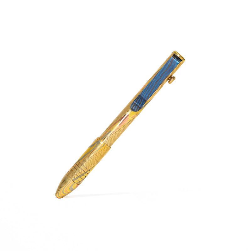 Bolt Action Pen - Full Brass Damascus