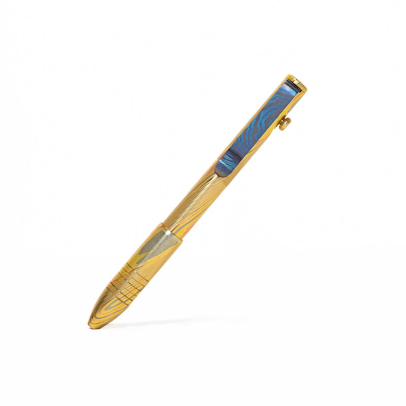 Bolt Action Pen - Full Brass Damascus