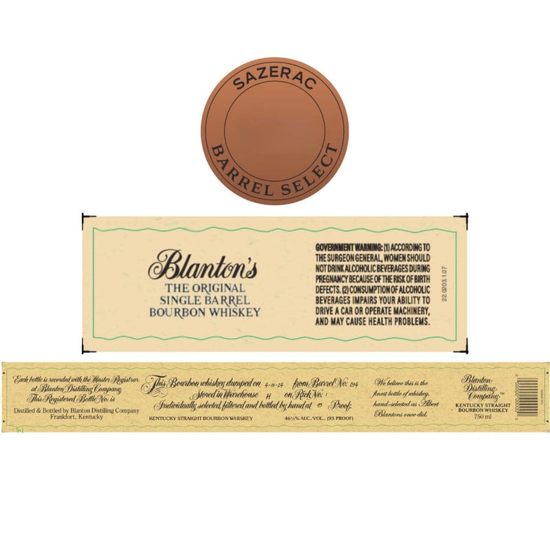 Blanton’s Single Barrel Bourbon Sazerac Barrel Select