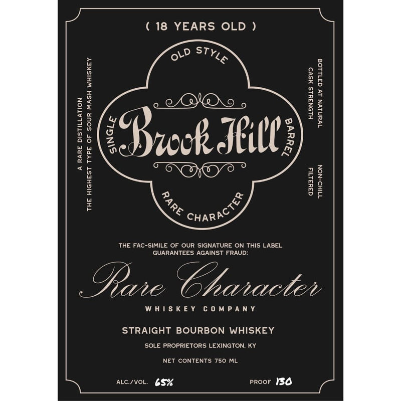 Brook Hill 18 Year Old Straight Bourbon Whiskey