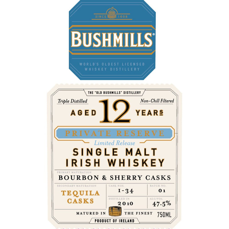 Bushmills 12 Year Old Private Reserve Tequila Cask Finished