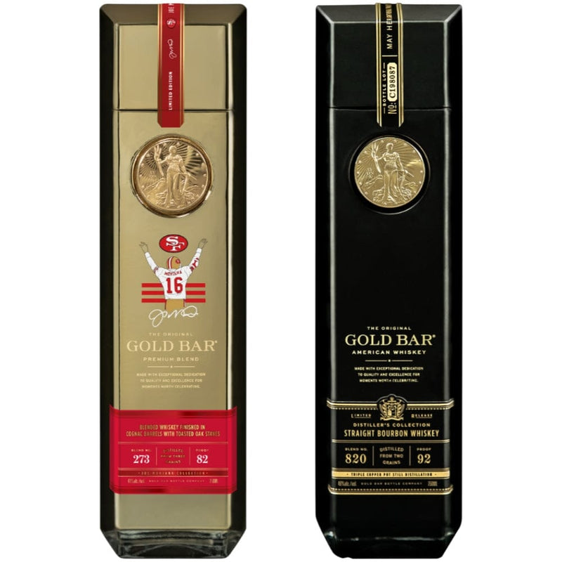Gold Bar Whiskey Joe Montana Collection Kickoff Glass Gift Set
