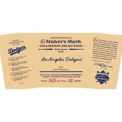 Maker's Mark Champion Selection Los Angeles Dodgers 2024 Limited Edition