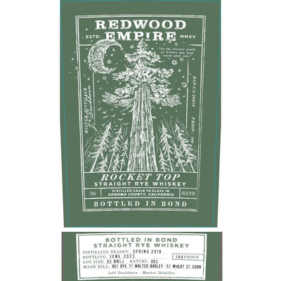 Redwood Empire Rocket Top Rye Bottled In Bond Batch 003