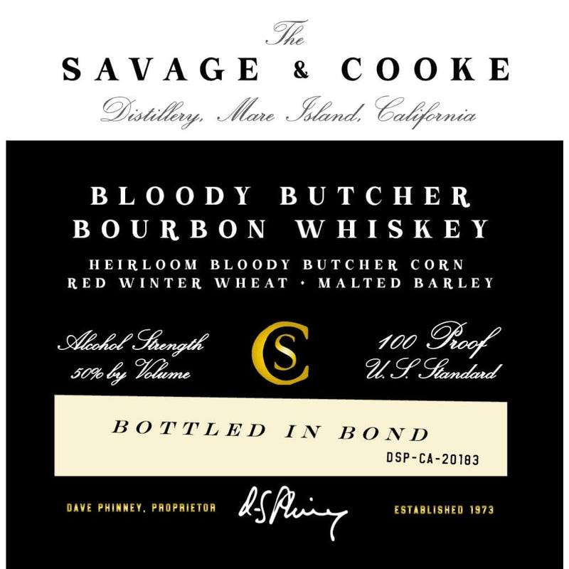 Savage & Cooke Bloody Butcher Bourbon Bottled in Bond
