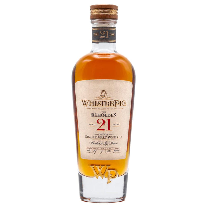 WhistlePig The Beholden 21 Year Old Single Malt Whiskey