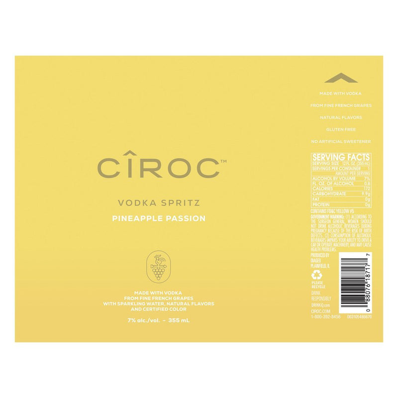 Ciroc Vodka Spritz Pineapple Passion 4PK Cans