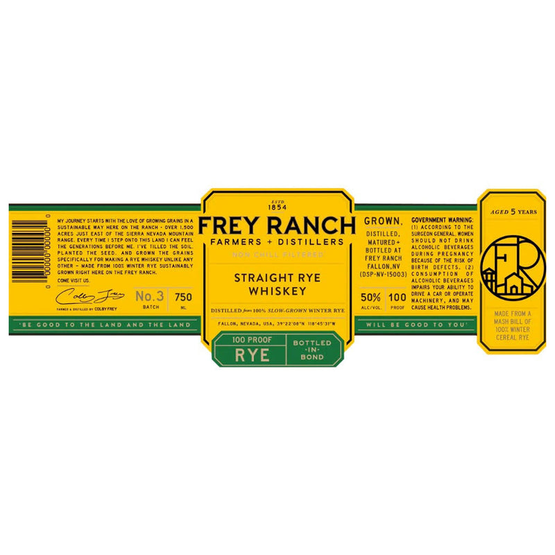 Frey Ranch 5 Year Old Bottled In Bond Straight Rye