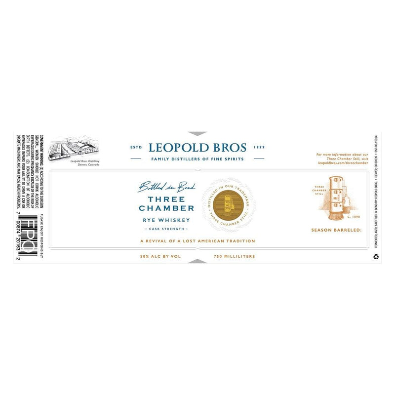 Leopold Bros Three Chamber Rye Whiskey Bottled In Bond