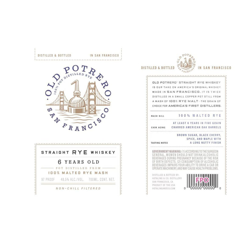 Old Potrero 6 Year Old Straight Rye Whiskey