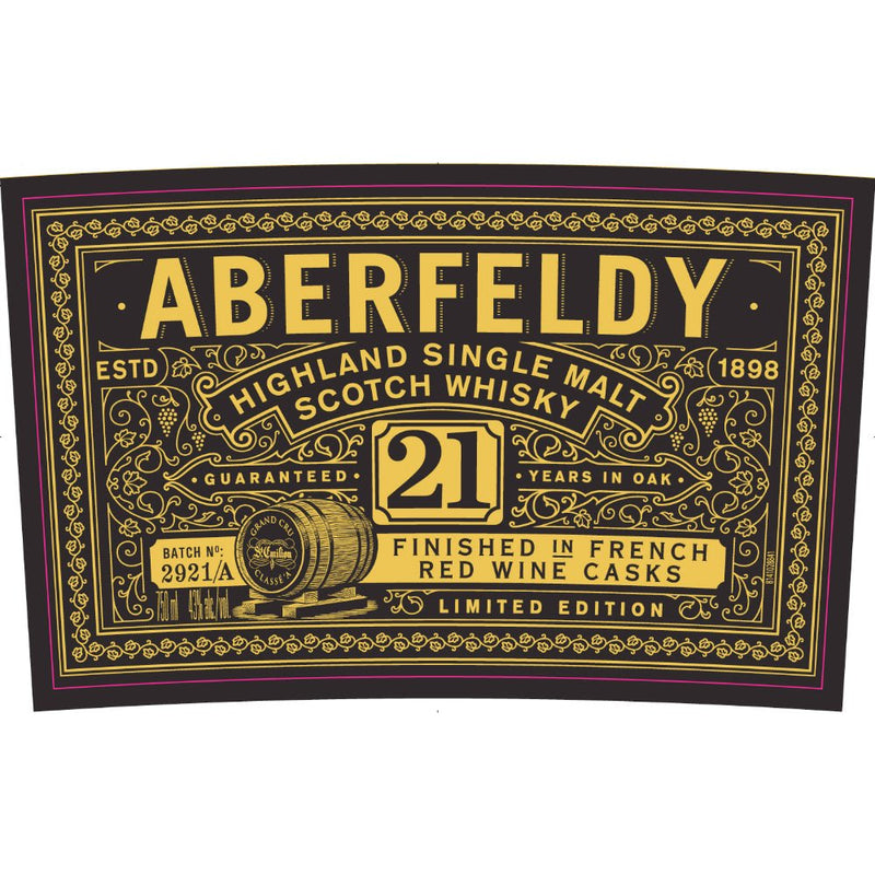 Aberfeldy 21 Year Old French Red Wine Cask Finish - Main Street Liquor