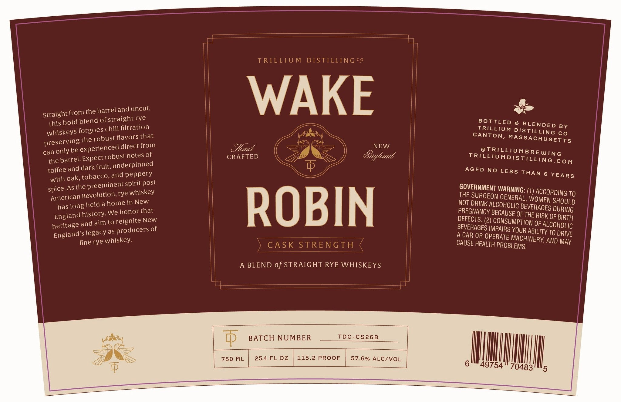 Rye Rye Robin Buy Trillium Wake Robin Cask Strength Rye Whiskey® Online | A BLEND OF ...