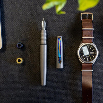 Titanium Damascus Pen Clip