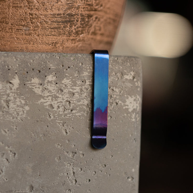 Titanium Damascus Pen Clip