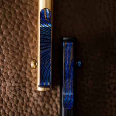 Titanium Damascus Pen Clip